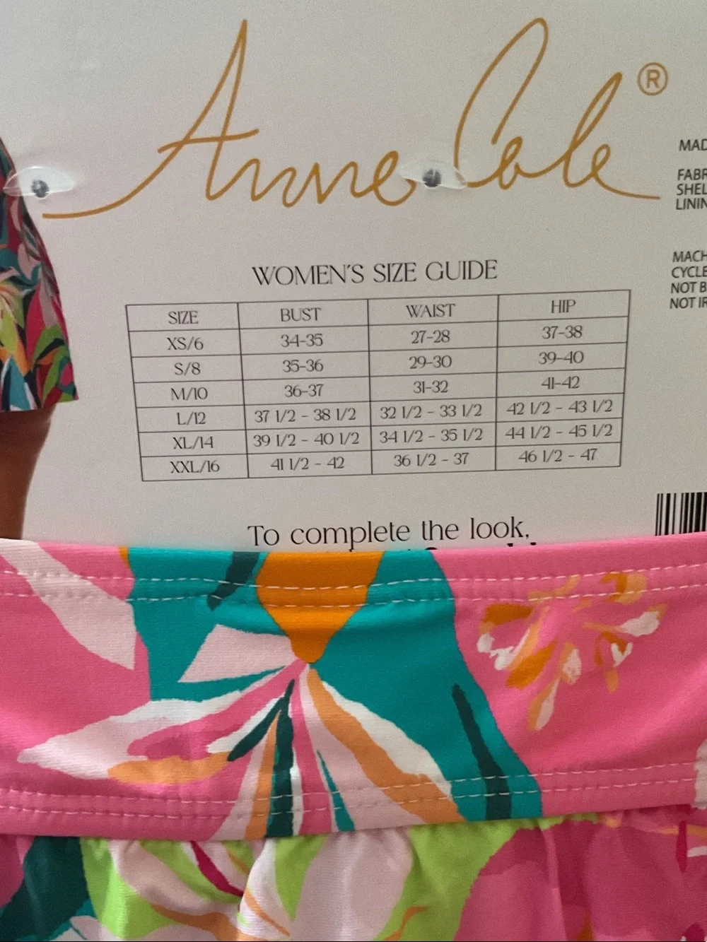 Anne Cole Floral Mid-Rise Swim Skirt in Pink, Teal & Orange